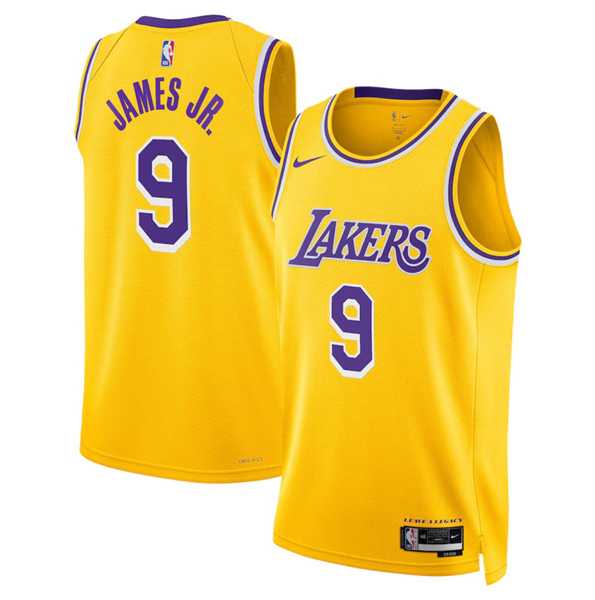 Men%27s Los Angeles Lakers #9 Bronny James Jr. Yellow 2024 Draft Icon Edition Stitched Basketball Jersey Dzhi->memphis grizzlies->NBA Jersey